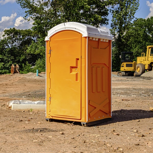 how often are the portable restrooms cleaned and serviced during a rental period in Danby New York